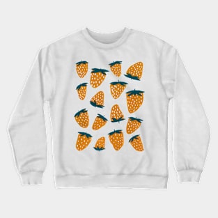 Organic summer strawberries orange and green Crewneck Sweatshirt